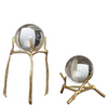 Clear Crystal Ball with Gold Base Set Set of 2