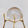 Clear Crystal Ball with Gold Base Set Set of 2