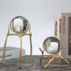 Clear Crystal Ball with Gold Base Set Set of 2