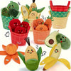 Plush Fruit & Vegetable Sorting Toy Set with Color Baskets, Soft Sensory Toys for Babies 6M+