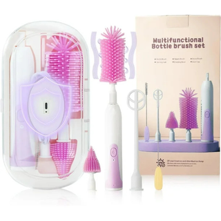 Electric Baby Bottle Brush Set with 360° Rotation