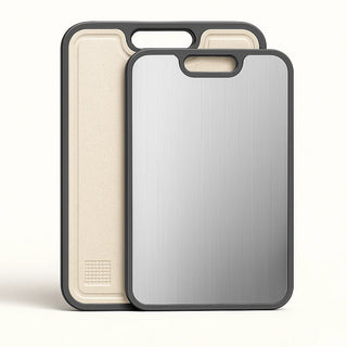 Dual-Sided Cutting Board with Titanium & Wheat Straw Fiber, Non-Slip Kitchen Chopping Board