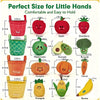 Plush Fruit & Vegetable Sorting Toy Set with Color Baskets, Soft Sensory Toys for Babies 6M+