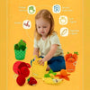 Plush Fruit & Vegetable Sorting Toy Set with Color Baskets, Soft Sensory Toys for Babies 6M+