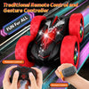 Remote Control Car for Kids Ages 6+, RC Cars Stunt Car Toy 4WD Double Sided 360° Rotating Remote Control with Headlights, Birthday Xmas Gifts for Boys 6 7 8 9 10 11 12 13-Red