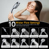 High-Pressure 10-Spray Handheld Shower Head with Magnetic Dock & Power Wash Jets – Chrome
