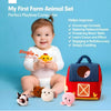 Soft Plush Farm Animal Playset with Barn, 7 Pieces