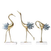 Copper Blue Crane Ore Figurine Set of 3