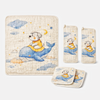 Whimsical Whale Baby Muslin Blanket Set – Soft Quilted Comfort for Newborns & Toddlers