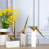 Stainless Steel Bird Figurine Sleek Modern Décor Set of 3
