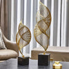 Golden Abstract Swirls Decorative Accent Set of 2