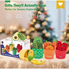 Plush Fruit & Vegetable Sorting Toy Set with Color Baskets, Soft Sensory Toys for Babies 6M+