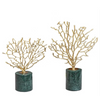 Modern Metal Coral Sculpture Duo Set of 2