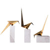 Stainless Steel Bird Figurine Sleek Modern Décor Set of 3