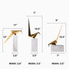 Stainless Steel Bird Figurine Sleek Modern Décor Set of 3