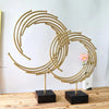 Metallic Swirl Sculpture Duo with Marble Base Set of 2
