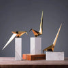 Stainless Steel Bird Figurine Sleek Modern Décor Set of 3