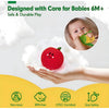 Plush Fruit & Vegetable Sorting Toy Set with Color Baskets, Soft Sensory Toys for Babies 6M+