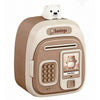 Kids Electronic Password Piggy Bank with Coin & Bill Slot, Brown Bear Design