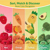 Plush Fruit & Vegetable Sorting Toy Set with Color Baskets, Soft Sensory Toys for Babies 6M+