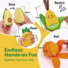 Plush Fruit & Vegetable Sorting Toy Set with Color Baskets, Soft Sensory Toys for Babies 6M+