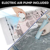 Electric Vacuum Storage Bags - Space Saver Compression Bags for Clothes (20-Pack Combo with Hand Pump & Electric Pump)