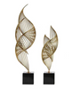 Golden Abstract Swirls Decorative Accent Set of 2