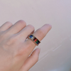 Gold Plated Rainbow/White Emerald Cut Crystal Ring